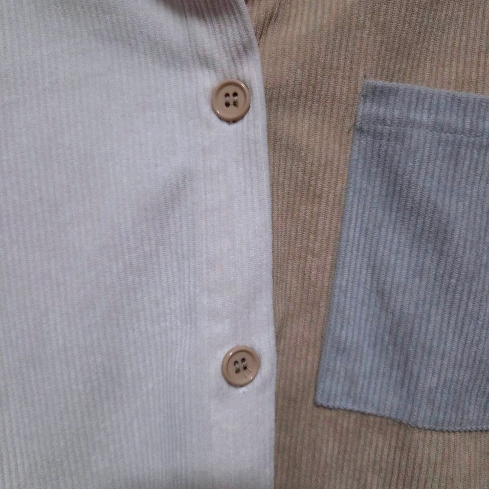 Stella Tweed Colorblock Corduroy Button Down Shirt Jacket Women's Size M‎ - Picture 3 of 7